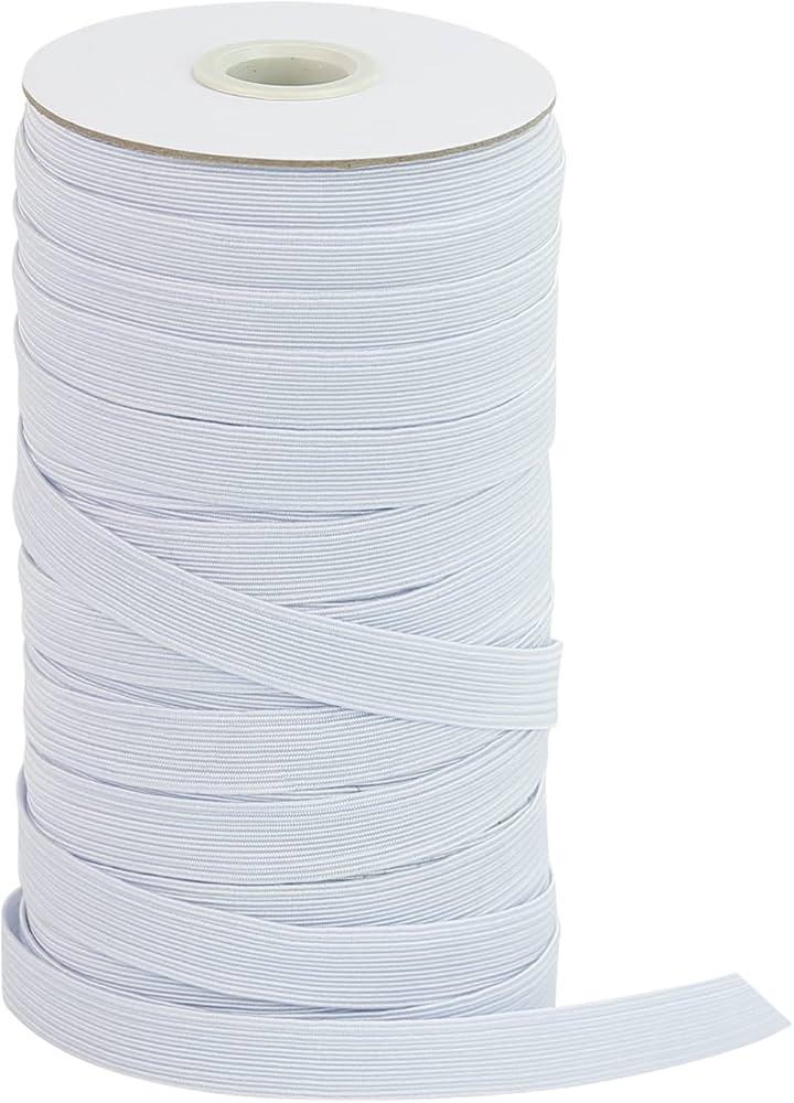 Flat Elastic Band for Sewing, 1/2 inch 50 Yards High Elasticity White Elastic Cord Elastic Rope Knit Elastic Spool for Sewing DIY Crafts(White,1/2 ...