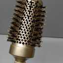 AIMIKE Round Hair Brush, Nano Thermal Ceramic & Ionic Tech, 2.1 Inch Barrel with Boar Bristles for Enhanced Texture, Golden, Hair Drying, Styling, Curling and Shine + 4 Free Clips