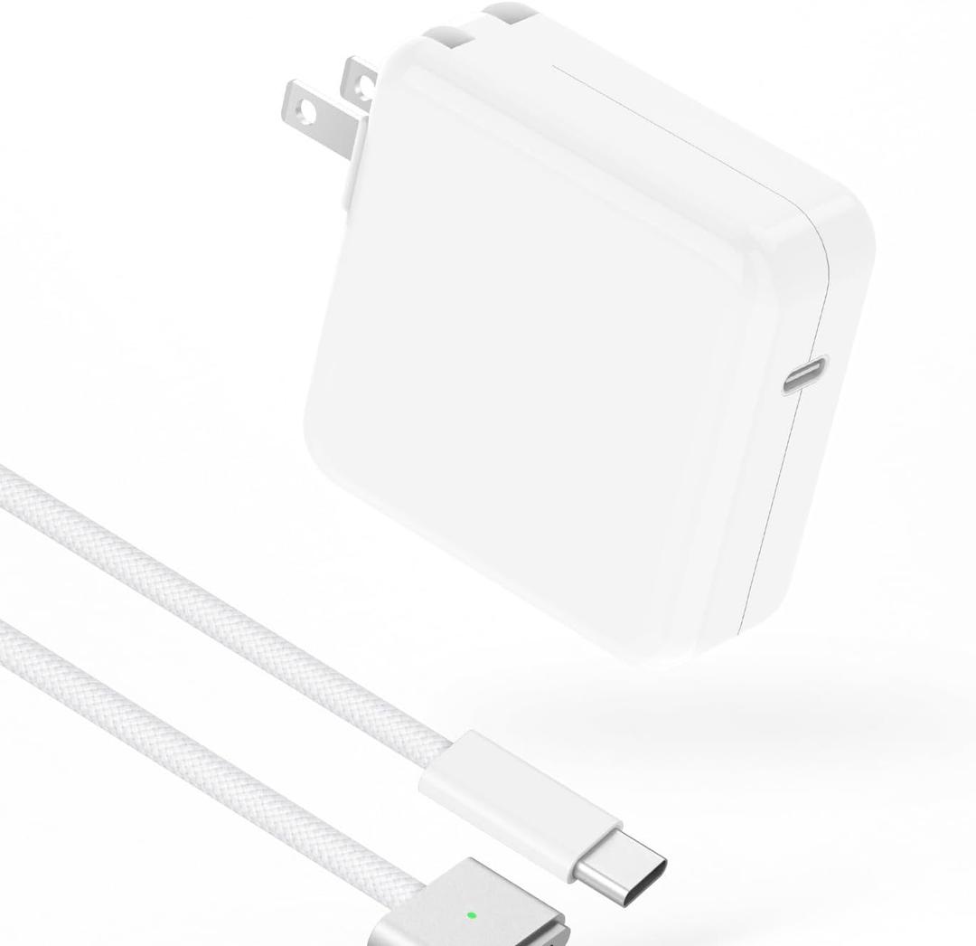 Charger for MacBook Air 13 15 inch MacBook Pro 14 inch 2025 2024 2023 2022 2021 M4 M3 M2 M1, 70W USB C Power Adapter, 6.6FT USB C to 3 Braided Cable with LED, Powerful Connect, Original Quality