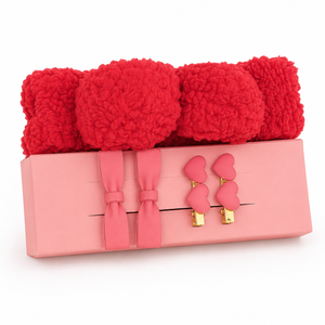 3 pcs Headband & Clip Set, ribbon and heart