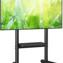TVON Rolling TV Stand for 40-75 inch TVs up to 110 lbs, Mobile TV Cart with Height Adjustable Shelf, Outdoor TV Stand for Bedroom, Living Room, Max VESA 400x400mm (Black)