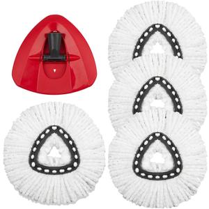 2 x 4 Pack Mop Replacement Heads Compatible with Ocedar Mops Replace Head EasyWring Spin Mop Heads Replacements - Includes 1 Rotating Mops Base, Microfiber Mop Refills, Easy Cleaning