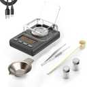 Milligram Scale 100g x 0.001g, MG Powder Scale with Selectable Auto Off, Built-in Bubble Level, 20g Calibration Weight Included, USB/Battery (Black)