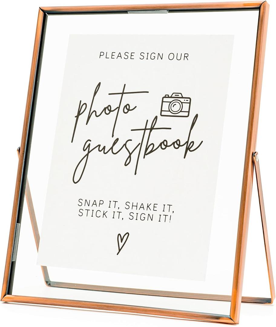 Calculs Copper Floating Picture Frame, 10x8 inches, Picture Frame for Wedding, Mother's Day, Grandparents Day