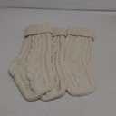 Christmas Stockings Knitted Xmas Stockings Double-Sided 18 Inches Fireplace Stockings for Family Christmas Decoration (Ivory, 3)