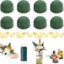 8 Pcs Mini Floral Foam Holder, Wet and Dry Flower Foam for Flower Arrangements, Floral Foam Blocks for Wine Bottle Decor, Wrist Corsages, Weddings, Party