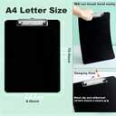 25 Pack Black Clipboards, Black Plastic Clipboards with Low Profile Clip, 12.5 x 9 Inch Plastic Clipboards Letter Size Clipboard with Hanging Hole, Bulk Office & School Supply