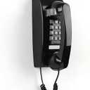 Retro Wall Mount Phone with Loud Mechanical Ringer Vintage Wall Phones for landline with Volume Adjustable Old Fashioned Corded Landline Telephone for Home School Kitchen Office (Black)