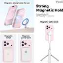 Vooii Magnetic for iPhone 17 Pro Case, Compatible with Magsafe (Premium Liquid Silicone) (Integrated Camera Control Button) Full Body Protective Anti-Scratch Microfiber Lining 6.3", Chalk Pink