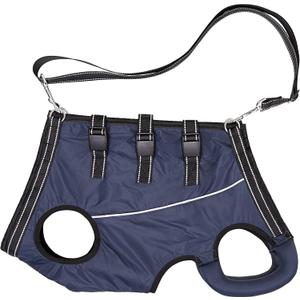 Dog Lift Harness Full Body Support & Recovery Sling Pet Lift Vest Adjustable Straps with Handle for Old, Joint Injuries, Arthritis,Disabled Dogs Walk Sturdy and Durable (Navy, X-Small)