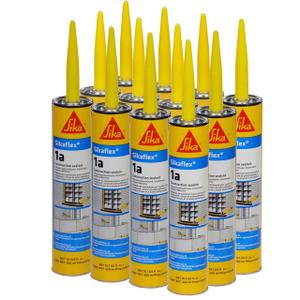 Sikaflex 1a Polyurethane Sealant Kit, Black, Pack of 12