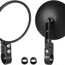 Motorcycle Rear View Mirror, Universal 4 Inch Round CNC Aluminum Bar End Side Mirror for 22mm or 25.4mm Handlebar Diameter Compatible with Most Motorcycle, Bike, Scooters, ATV, UTV