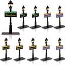 10 Pcs Mardi Gras Decorations Bourbon Street Signs New Orleans Lamp Post Centerpiece Wooden Mardi Gras Desktop Street Party Supplies for Carnival Theme Events Friend Birthday Party Decor
