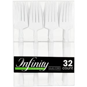 Blue Sky Infinity White Plastic Salad Forks, 384 Count Bulk Disposable Cutlery for Weddings, Parties, Catering & Events