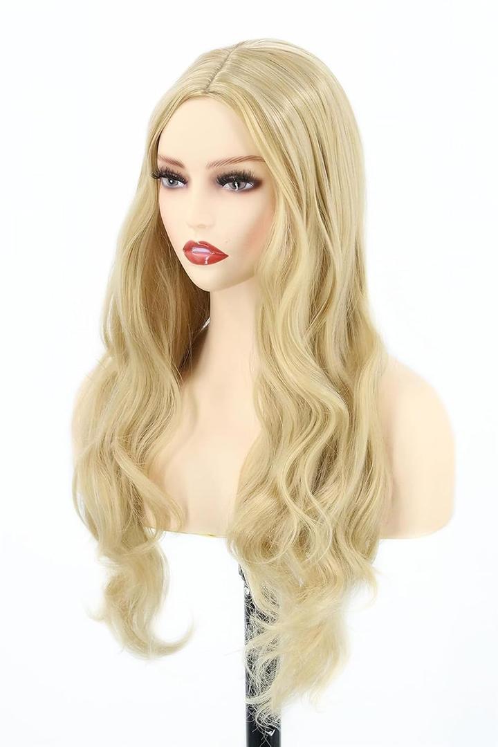 Women's Blonde Long Curly Halloween Cosplay Wig Witch Costume Wig