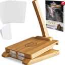 Wooden Tortilla Press Mexican Tortillera Presser Made from Natural Food-Grade Acacia Wood - Large Wood Pataconera with 50 Pieces Parchment Paper, Dough Cutter and Recipes eBook (Square 10")