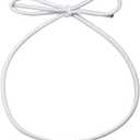 FQTANJU 100 Pcs White Stretch Loops with Pre-Tied Bows from Elastic Ribbon - 6 Inches Elastic Metallic String Gift Bows for Gifts Boxes,Tags, Craft & Easy Wrapping