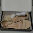 mysoft Women's Chunky Low Heels Open Toe Block Heeled Dress Ankle Strap Pump Wedding Sandals (10 Wide, Nude Nubuck)