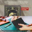 Christian Gifts,A5 Hardcover Leather Journal for Women - 200 Pages Premium Paper Notebook,Lion Journal with 180 Lay Flat Design for Daily Diary, Prayer & Planning (Lion Black)