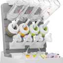 Baby Bottle Drying Rack, Vertical Standing Bottle Drying Rack Holder-Space Saving Baby Bottle Organizer for Countertop-Holds Up to 12 Baby Bottles & Pump Parts (White & Dark Gray)