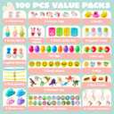 JOYIN 100 Pcs Prefilled Easter Eggs with Toys Plus Stickers, Filled with Toys Party Favors for Kids Boys Girls Easter Eggs Hunt, Basket Stuffers Fillers, Classroom Prize Supplies