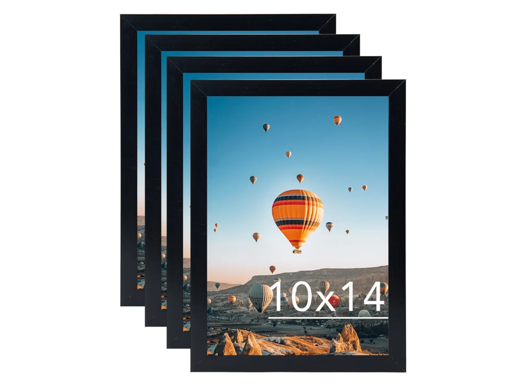 10x14 Picture Frame Set of 4 Black for 30 x 40cm Diamond Painting Art, Wall Mounting Horizontally or Vertically, 10 x 14 Wall Gallery Poster Photo Frame with Durable Shatter Resistant