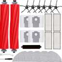 23 PCS Accessories Kit for Roborock S7 MaxV Ultra Robot Vacuum Cleaner, Replacement Parts Include 2 Main Brushes, 1 High-Speed Cleaning Brush, 6 Mop Pads, 4 Dust Bags, 6 Side Brushes, 4 Filters