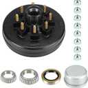 Youxmoto Trailer Brake Drum Kit 8-Hole 6.5" Bolt Circle, Replaces 12" X 2" Trailer Brakes Drum Assembly, for 7,000 lb. Axle, Fits 12 inch Trailer Brake Drum