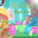 2 x 40Pcs PreFilled Easter Eggs with Bunny Toys,Easter Basket Stuffers Fillers Gifts for Kids Toddlers, Easter Party Favors Easter Egg Hunt Classroom Prize