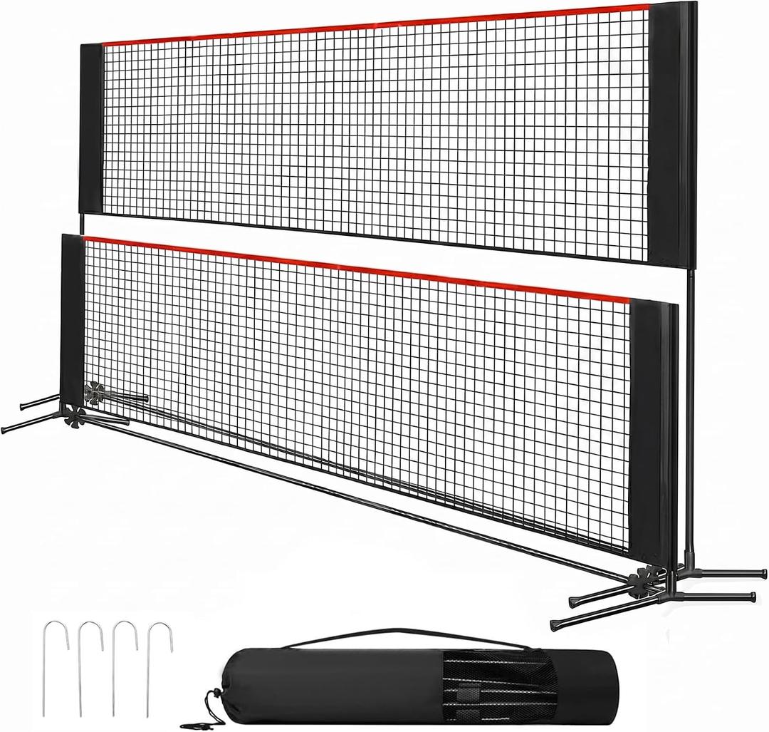 Portable Badminton Net Set, Height Adjustable Sports Net for Pickleball, 10FT