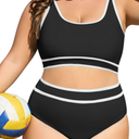 American Trends Womens Plus Size Bikini Swimsuit High Waisted Swimsuits Bathing Suit 2 Piece Tummy Control, 12-13 y