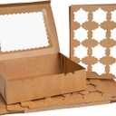Rarapop 25 Pack Cupcake Boxes Hold 12 Standard Cupcakes, Food Grade Cupcake Holders Bakery Carrier Boxes with Windows and Inserts for Cupcakes, Muffins and Pastries