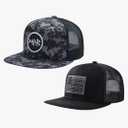 BASSDASH 2 Pack Flat Brim Trucker Cap Adjustable Snapback Hat Mesh Back for Men Women Fishing Hunting