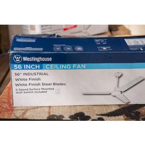 Westinghouse 7812700 54" White Industrial 3-Blade Indoor Ceiling Fan