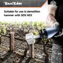 TovxTuke SDS HEX Shank T-Post Driver for T Posts, 3 Inch Diameter Head, Compatible with SDS-HEX Jack Hammers and Demolition Hammers, for Driving T Posts, Fence Posts and Ground Rods