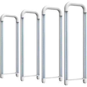 Romwish U Bend LED Tube Light, T8 T12, 18W(40W Equivalent), 5000K Daylight, 2000LM, Fluorescent Light Tube Replacement, Remove Ballast, Dual-Ended Powered, Clear Cover, 4 Pack