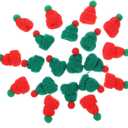 Angoily 100Pcs Mini Christmas Knit Hats for DIY Crafts Decorative Tiny Doll Hats Adorable Knit Hat Ornaments for Holiday Decor Party Supplies