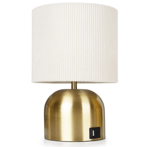 EOEYYOYB Table Lamp for Bedroom, Bedside Lamps for Nightstand, Minimalist Night Stand Light Lamp with TypeC and USB Ports, Modern Desk Table Lamp for Bedroom, Living Room, Dining Room, Office (Gold)