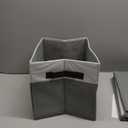 Criusia 4 Pack Large Storage Baskets for Shelves | Fabric Closet Organizers and Storage Bins with Handles Home Organization | Decorative Collapsible Baskets for Organizing Clothes Toy Nursery 14"x10" (4pcs-Large, White with Grey)