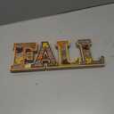 Lighted Fall Table Decoration, Rustic Wooden FALL Decor Sign with 3D LED Maple Leaves, Thanksgiving Table Centerpiece, Harvest Autumn Home Decorations for Desk Office (Orange-grey)