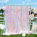 Rainbow Backdrop Curtains for Birthday Party: 6ftx6.6ft Streamer Backdrop Drapes Bright Colorful Curtain - DIY Baby Shower Wedding Decorations