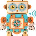 Kosmickiss 3D STEM Wooden Puzzles for Kids, 3D Wooden Models with Voice Recorder, Science STEM Building Kit Creative Craft Toys for Boys Girls Age 8-13 Years Education Birthday Gifts (Grunt Robot)