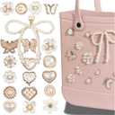 Mon Caramel Resin Beach Bag Accessories Charms,Resin Beach Totes Accessories Inserts,Daisy Flower Bag Charms (Bow White)