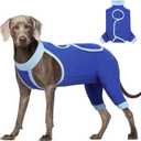 ROZKITCH Dog Surgery Leg Sleeve Rear Legs, Male Female Pet Prevent Licking Wound Elbow Knee Protector, Dog Recovery Suit Cone Collar Alternative Pants Shirt for Wound Heal Wrap Blue (2XL(Chest: 35.4" Back: 24"))
