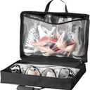 Shoe Bag for Travel with Handle, Travel Shoe Organizer Portable Luggage Shoe Storage Bag, Shoe Bags for Packing in Suitcase (Black)