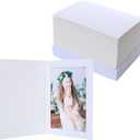 100 Pack Photo Frame Cards with 100 Pack Self-Seal Envelopes 4x6 Paper Picture Frame Bulk Photo Insert Notecards for Christmas New Year Wedding Birthday Classroom DIY- White
