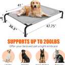 Simple Trending Raised Dog Bed for Large Dogs, Waterproof XL Dog Cot, Outdoor Cooling Elevated Pet Bed Load 200lb, 47.75" x 30.5", Grey