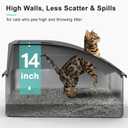 AIPERRO Stainless Steel Litter Box | XXL Deepened 8" Design Enclosed Box with Lid for Big Cats | High Sided, Anti-Urine Leakage | Non-Stick Bottom & Includes Litter Mat & Metal Scoop