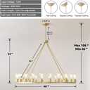 HHR 48" Gold Wagon Wheel Chandelier 24-Light Modern Farmhouse Chandelier