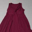 Veatzaer Women's V Neck Front Knotted Sleeveless Tank Dress Summer Solid Casual A Line Dress (Purple) Large